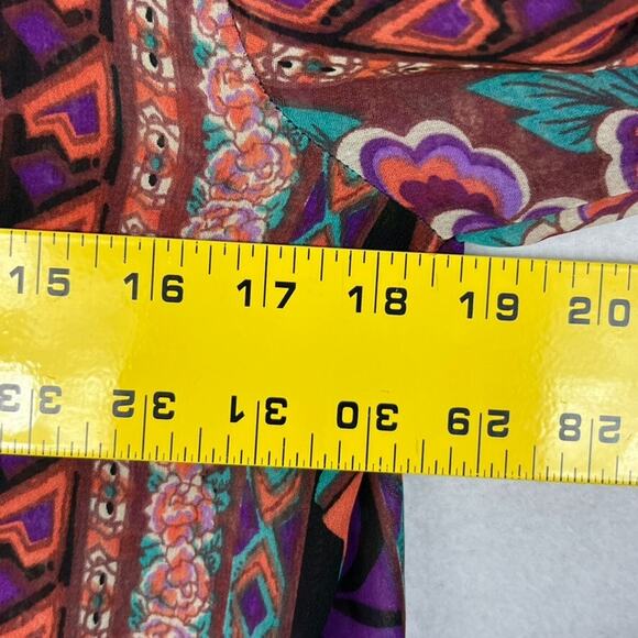 Love 21 Dress Women's Size Small Long Sheer Boho Chic Bohemian Floral Lagenlook - Picture 11 of 11